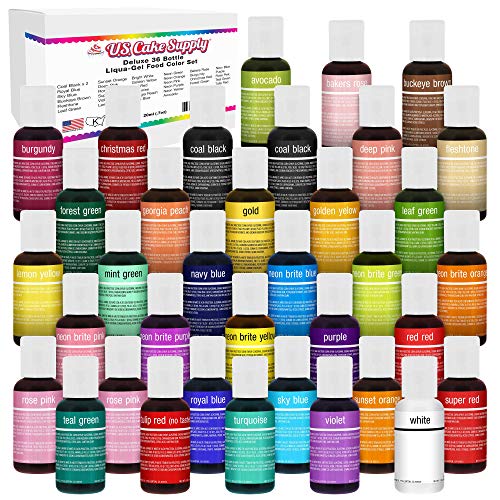 U.S. Cake Supply 36 Color Cake Food Coloring Liqua-Gel Decoratin