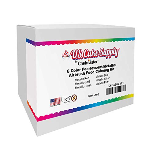 U.S. Cake Supply Airbrush Cake Pearlescent Shimmer Metallic Colo