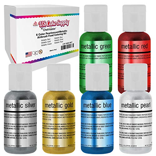 U.S. Cake Supply Airbrush Cake Pearlescent Shimmer Metallic Colo