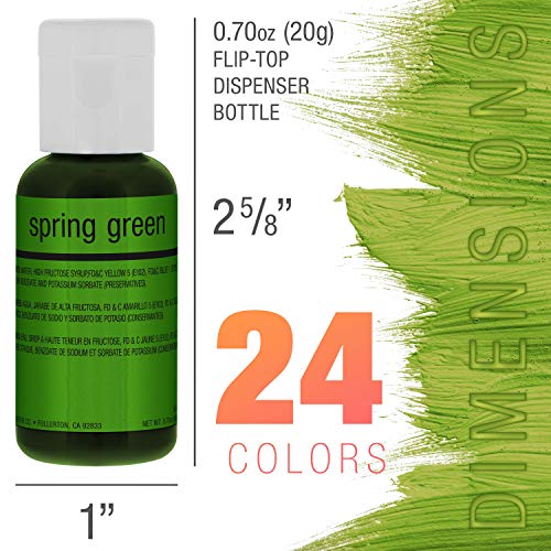 U.S. Cake Supply Deluxe 24 Bottle Airbrush Cake Color Set - The