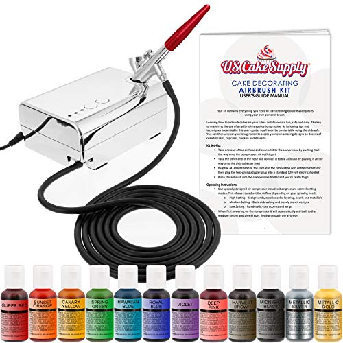 U.S. Cake Supply - Complete Cake Decorating Airbrush Kit With A