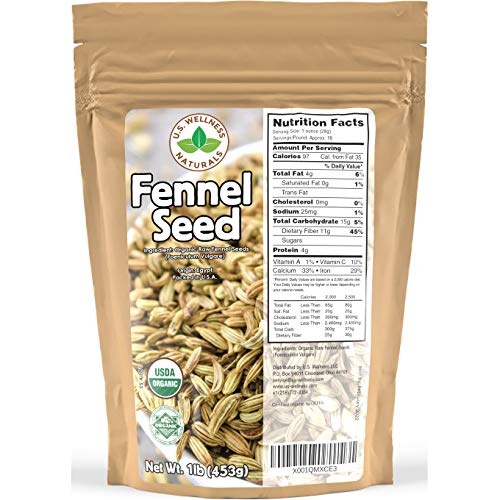 Fennel Seed 1Lb 16Oz 100% Certified Organic Egyptian Fennel Se