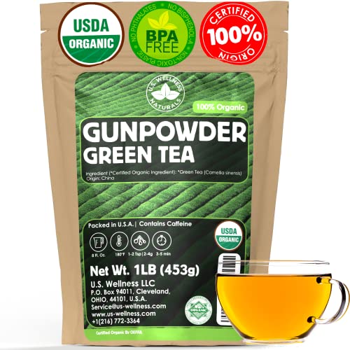 Organic Gunpowder Green Tea | Loose Leaf | Premium Quality | 100...