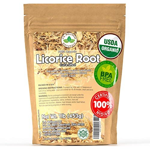 Licorice Root Tea 1Lb 16Oz 100% Certified Organic Licorice Roo