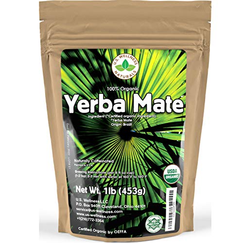 Yerba Mate Tea 1Lb 16Oz Hi-Caffeine 100% Certified Organic Sup