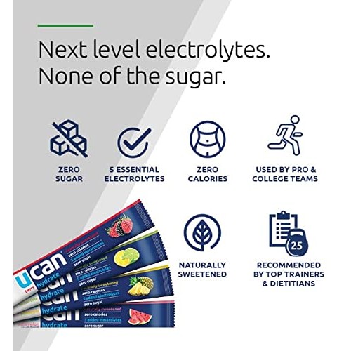 Ucan Hydrate Electrolyte Drink Mix, Lemon-Lime, No Sugar, Zero C