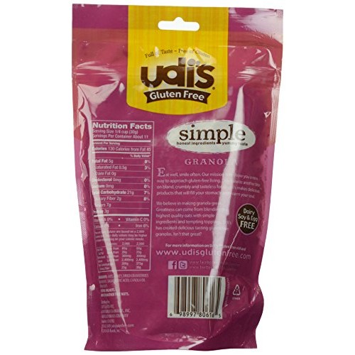 Udis Gluten Free Granola, Cranberry, 12-Ounce Pouches Pack Of 3