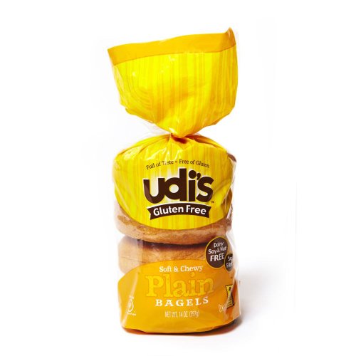 Udis Gluten-Free Plain Bagels, 4 Count Pack of 8