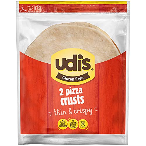 Udis Gluten Free Two Cheese Pizza With Crispy Thin Crust, Froze...
