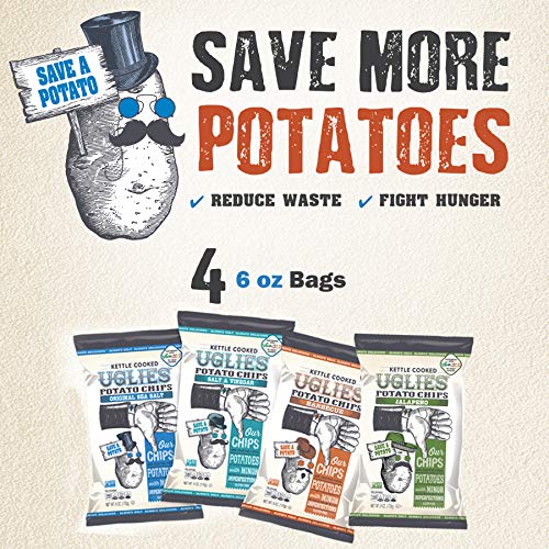 Uglies 4 Pack Kettle Cooked Sea Salt Potato Chips - Gluten Free,