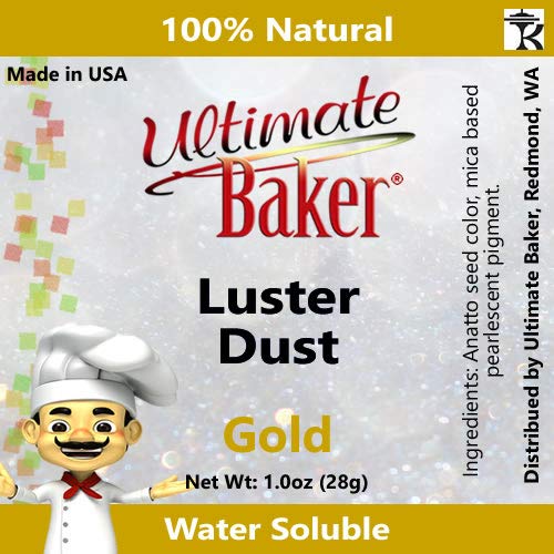 Ultimate Baker Gold Luster Dust - Kosher Certified Natural Gold