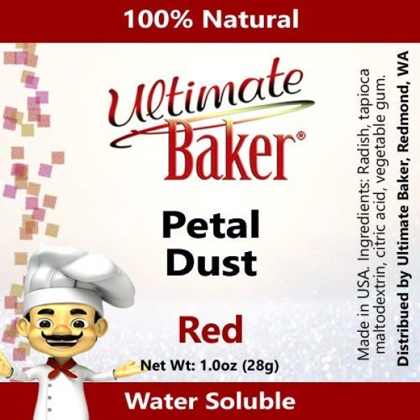 Ultimate Baker Red Petal Dust - Kosher Certified Natural Matte R...