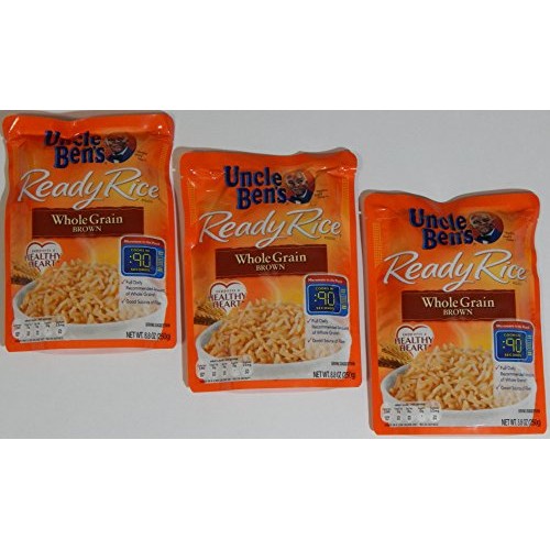 Uncle Bens Ready Rice, Whole Grain Brown, 8.8-Oz Bag Pack Of 3
