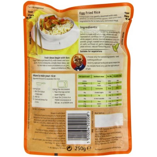 Uncle Bens Express Egg Fried Rice 250G