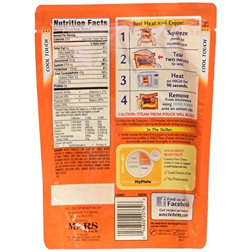 Uncle Bens, Ready Rice, Creamy Four Cheese, 8.5Oz Pouch Pack O