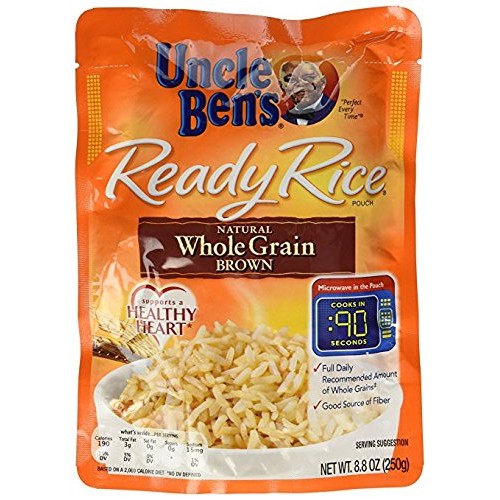 Uncle Bens Ready Rice Whole Grain Brown Rice, 8.8 Ounce Pack O