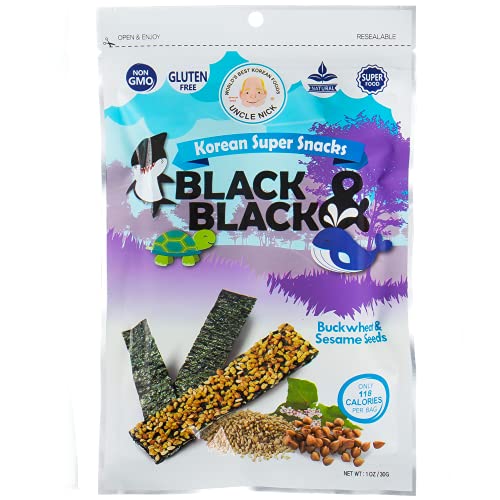 UNCLE NICK Korean Super Snacks - Black & Black Seaweed Snack wit...