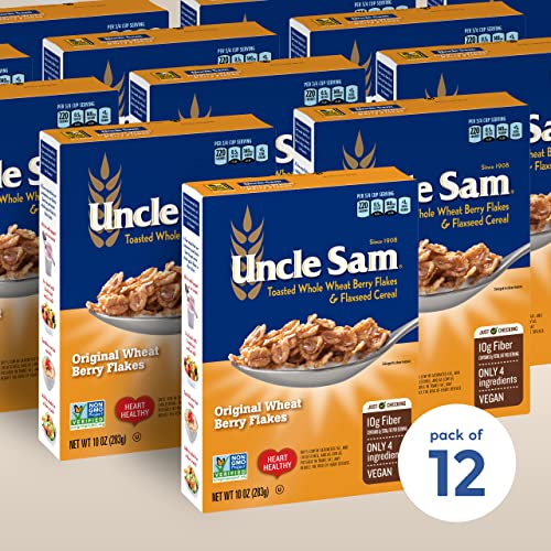 Uncle Sam Original Wheat Berry Flakes Cereal, High Fiber, Whole
