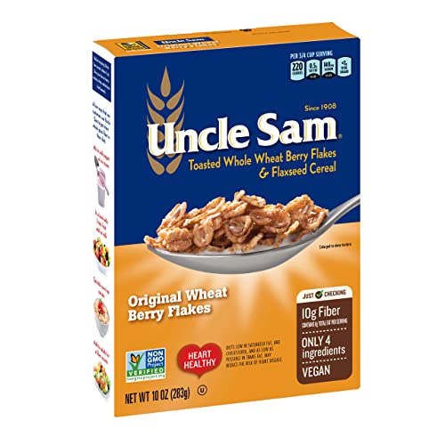 Uncle Sam Original Wheat Berry Flakes Cereal, High Fiber, Whole