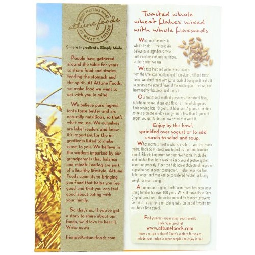 Uncle Sam Toasted Whole Wheat Berry Flakes &Amp; Flaxseed Original C