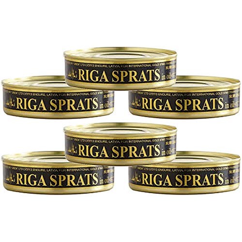 Unda, Riga Sprats Pack Of 6 Smoked Fish Delicacy In Oil, Imp