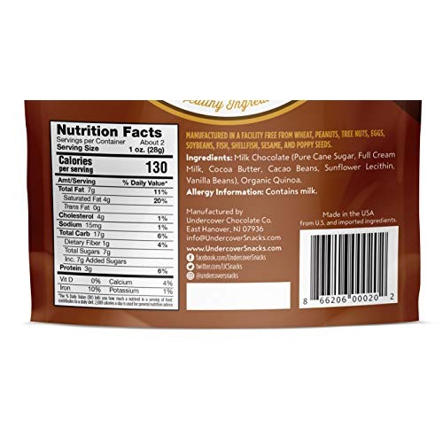 Undercover Quinoa - Chocolate Crispy Quinoa Snack - Milk Chocola