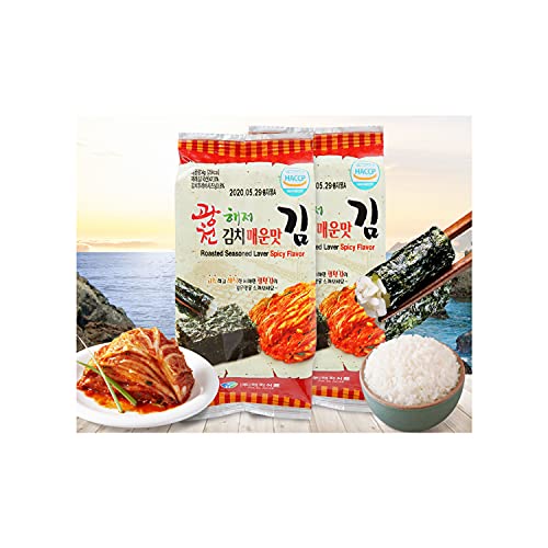 Korean Roasted Seaweed Snack, Nori, Spicy Wasabi And Spicy Kimch