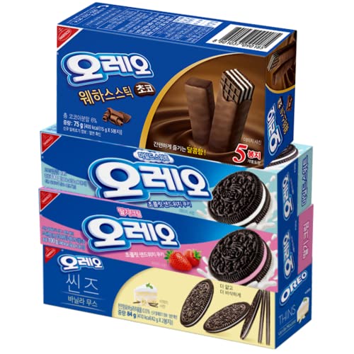 Korean Snack Oreo Cookies Sandwich Crackers – 4 Pack Variety Lim...