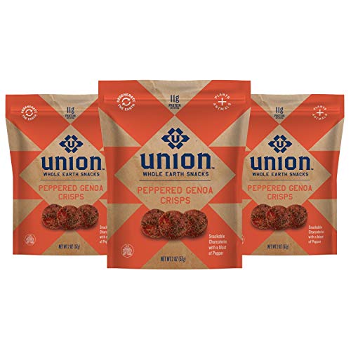 Peppered Genoa Salami Keto Snacks - Union Charcuterie Crisps And