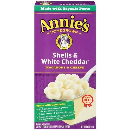 Annies Homegrown Shells &Amp; White Cheddar Macaroni &Amp; Cheese, 6-Ou