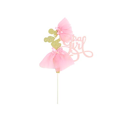 Cake Topper Its A Girl - Gender Reveal Cute Cake Cupcake Glitte
