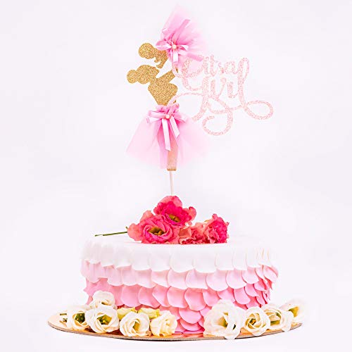 Cake Topper Its A Girl - Gender Reveal Cute Cake Cupcake Glitte