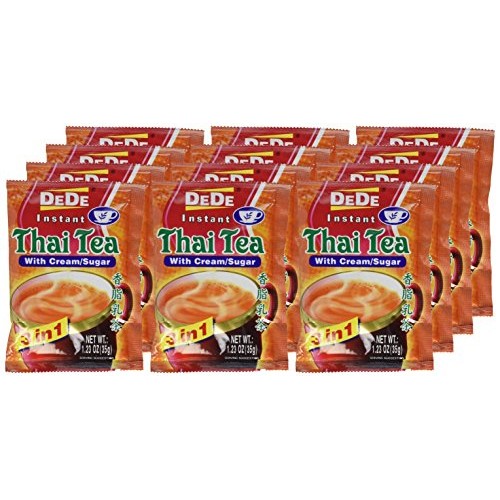 Dede Instant Thai Tea Drink With Cream And Sugar - 12 Pockets