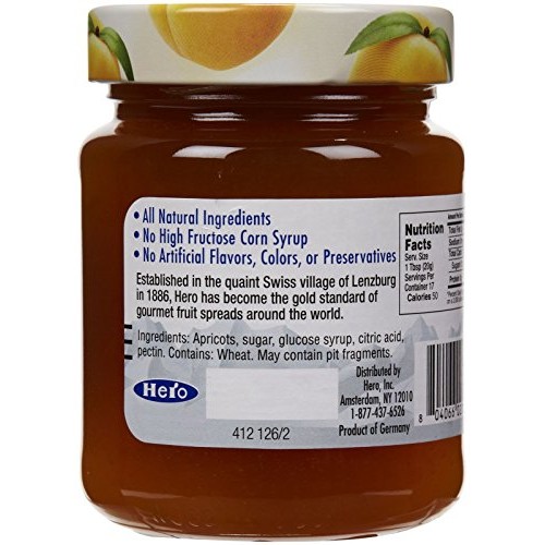 Hero Apricot Fruit Spread, 12 Oz