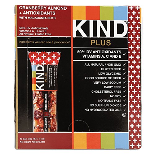 Plus Nutrition Boost Bar, Cranberry/Almond, 1.4 Oz, 12/Box By: Kind