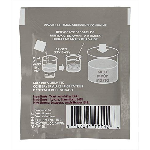 Lalvin 71B-1122 Wine Yeast, 5 Grams - 100-Pack