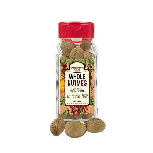 Whole Nutmeg, 1 Cup Shaker Jar, By Unpretentious Baker, Gluten F