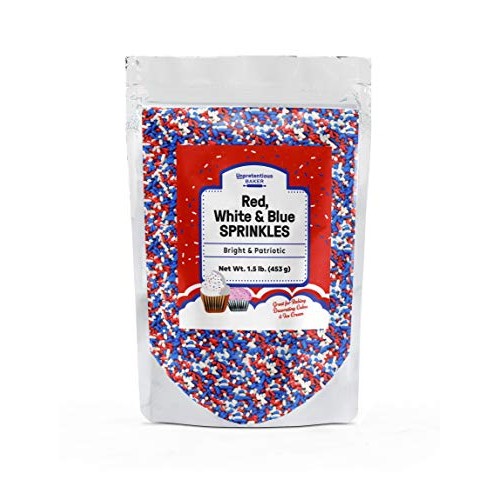 Red, White &Amp; Blue Sprinkles, 1.5 Lb Patriotic Jimmies &Amp; Nonparei