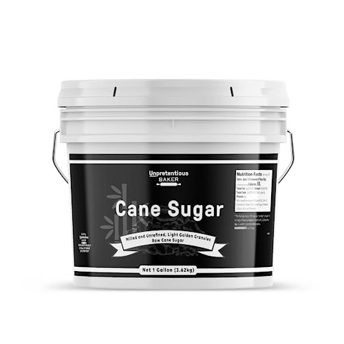 Unpretentious Cane Sugar, 1 Gallon Bucket, Raw, Kitchen Baking S...