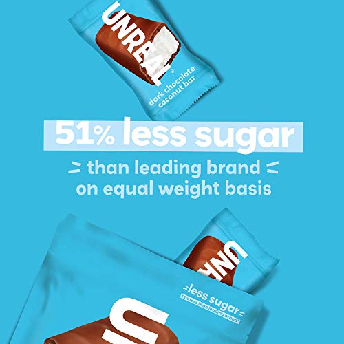 Unreal Dark Chocolate Coconut Bars | Certified Vegan. Less Sugar