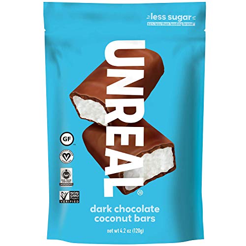 Unreal Dark Chocolate Coconut Bars | Certified Vegan, Non-Gmo, L Unreal Dark Chocolate Coconut Bars | Certified Vegan, Non-Gmo, L