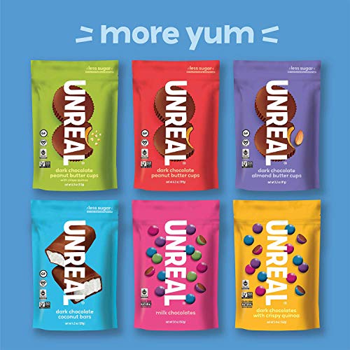 Unreal Dark Chocolate Peanut Gems | Non-Gmo, Vegan Certified, Co