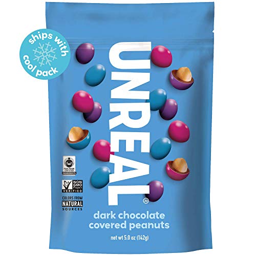 Unreal Dark Chocolate Peanut Gems | Non-Gmo, Vegan Certified, Co