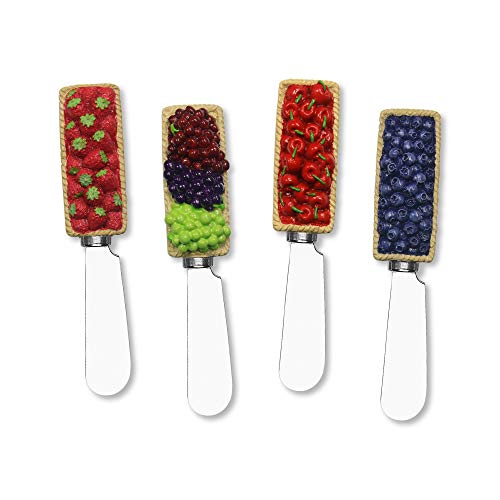 Upware 4-Piece Fruit Basket Hand Painted Resin Handle With Stain