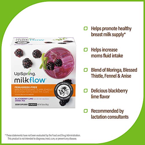 Upspring Milkflow Fenugreek-Free Blackberry Lime Drink Mix | Bre
