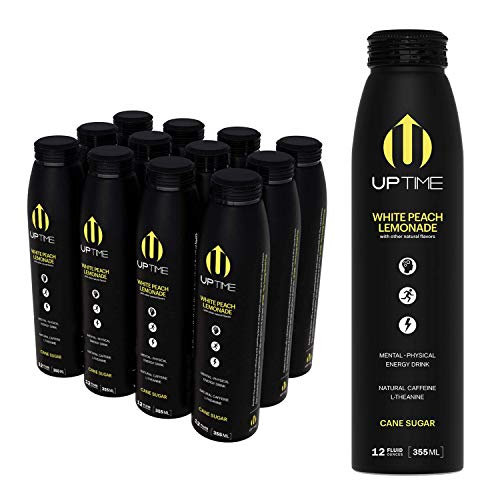 Uptime – White Peach Lemonade - Cane Sugar 12 Pack, Premium En