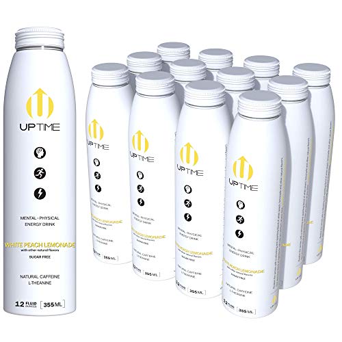 Uptime – White Peach Lemonade – Sugar Free 12 Pack, Premium En