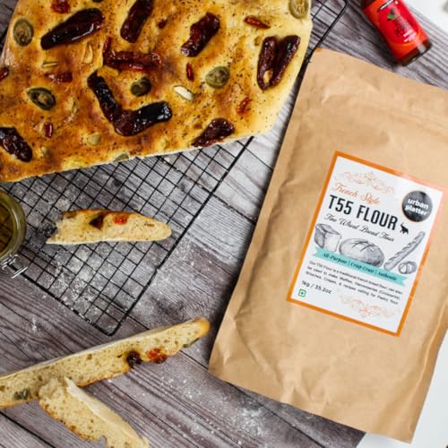 French T55 Fine Wheat Bread Flour , 1 KG (35.27 OZ) [Farine Fran...