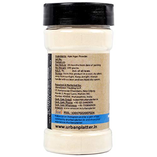 Urban Platter Agar Agar Powder, 100G [Vegetarian Gelatin Powder]