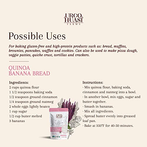 Urcohuasi Farms Organic Quinoa Flour, Non Gmo, Vegan, Naturally
